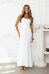 Sea Kissed Strapless Maxi Dress White
