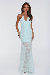 Enchanted Aura Halter Maxi Dress Sage