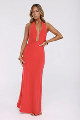 Style Protocol Halter Maxi Dress Red