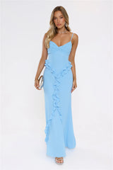 Balmy Nights Club Maxi Dress Blue