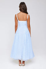 Vintage Vows Gingham Maxi Dress Blue