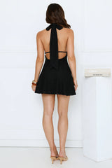 Dream Girl Hours Halter Mini Dress Black