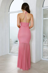On The Radar Halter Maxi Dress Rose