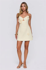 Pastel Radiance Tweed Mini Dress Yellow