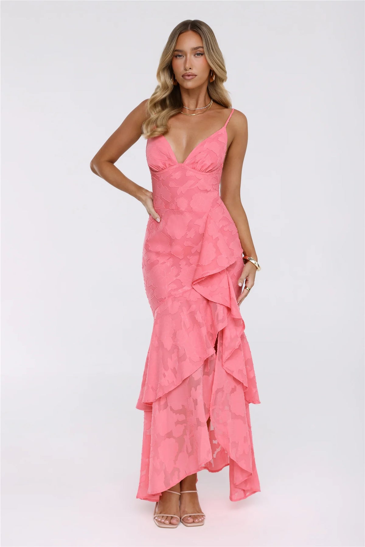 Petal Parade Maxi Dress Coral