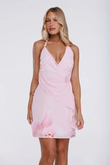 Soft Aura Halter Mini Dress Pink