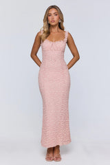 Seaside Society Lace Maxi Dress Pink