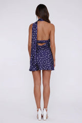 The Fashionable One Satin Mini Dress Navy