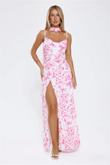 Soft Petal Sway Maxi Dress Pink