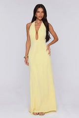 Style Protocol Halter Maxi Dress Yellow