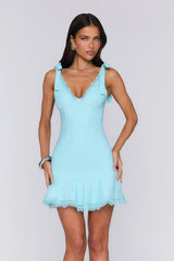 Style That Moves Mini Dress Aqua