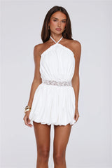 Golden Girl Hours Halter Mini Dress White