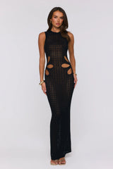 Nightfall Muse Knit Maxi Dress Black