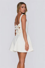 Starlit Secrets Tweed Mini Dress Cream
