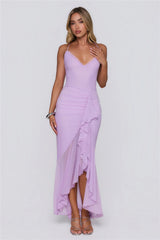 Dream Petal Path Mesh Maxi Dress Lilac