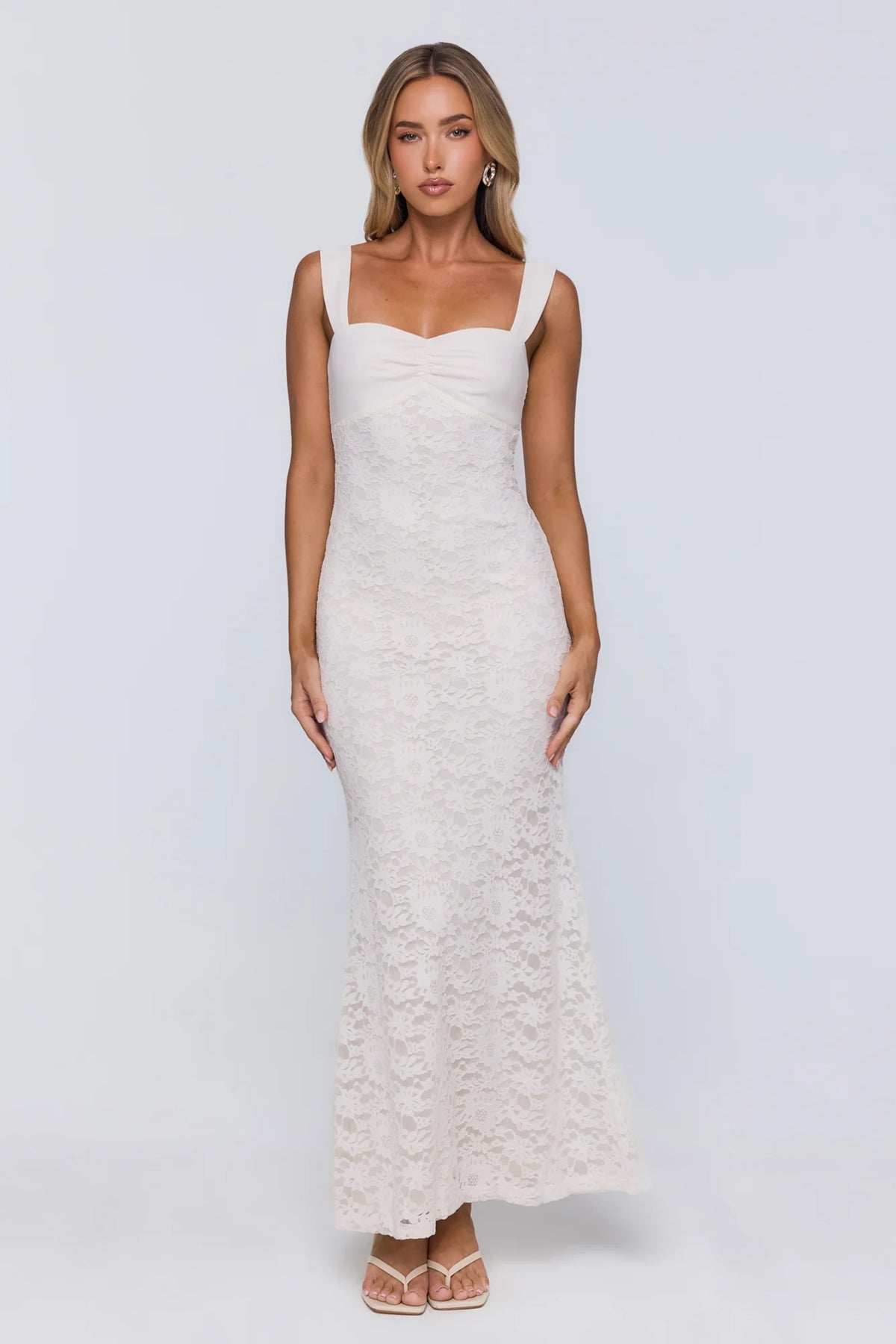 Endless Honeymoon Lace Maxi Dress Cream