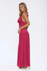 Stay Iconic Always Mesh Halter Maxi Dress Pink