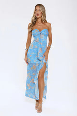 Feelings Like This Strapless Maxi Dress Blue