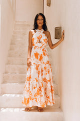 Sunny Whirl Maxi Dress Orange