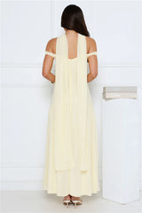 The Style Spotlight Off Shoulder Maxi Dress Yellow
