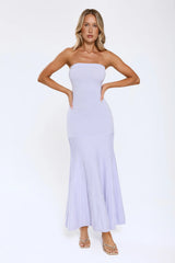 Statement Mode Strapless Maxi Dress Lilac