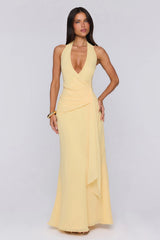 Wildflower Muse Halter Maxi Dress Yellow