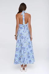 Doll Season Halter Maxi Dress Blue
