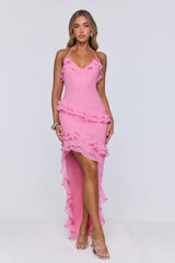 Blossom Secret Halter Maxi Dress Pink