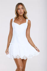 Glow Hour Embroidered Mini Dress White