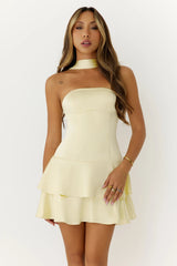 Summer Wardrobe Satin Mini Dress Yellow