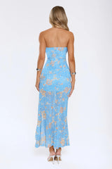 Feelings Like This Strapless Maxi Dress Blue