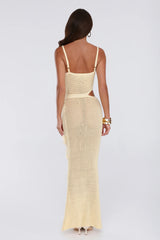 Nights On Island Knit Maxi Dress Yellow