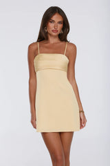 Made For Moments Satin Mini Dress Yellow