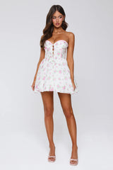 Lush And Lovely Strapless Mini Dress White