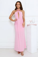 Pretty Icon Halter Maxi Dress Pink