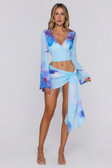 Wave Kiss Sarong Blue