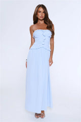 Hour Whispers Strapless Maxi Dress Blue