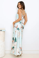 Satin Jasmine Maxi Dress Blue