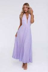 Chic Energy Shift Halter Maxi Dress Purple