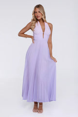Chic Energy Shift Halter Maxi Dress Purple