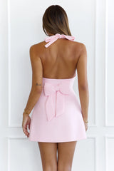 Twilight Edit Halter Mini Dress Pink