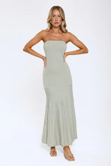 Statement Mode Strapless Maxi Dress Sage