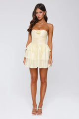 Sunshine Approved Strapless Mini Dress Yellow